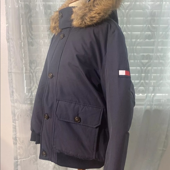 NEW Tommy Hilfiger Women Size XLBlue Down Hooded Parka Winter Coat